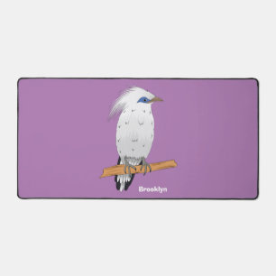 Bali Myna tropical exotic bird Desk Mat
