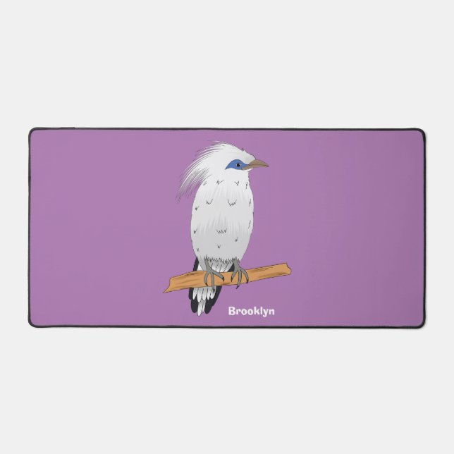 Bali Myna tropical exotic bird Desk Mat (Front)