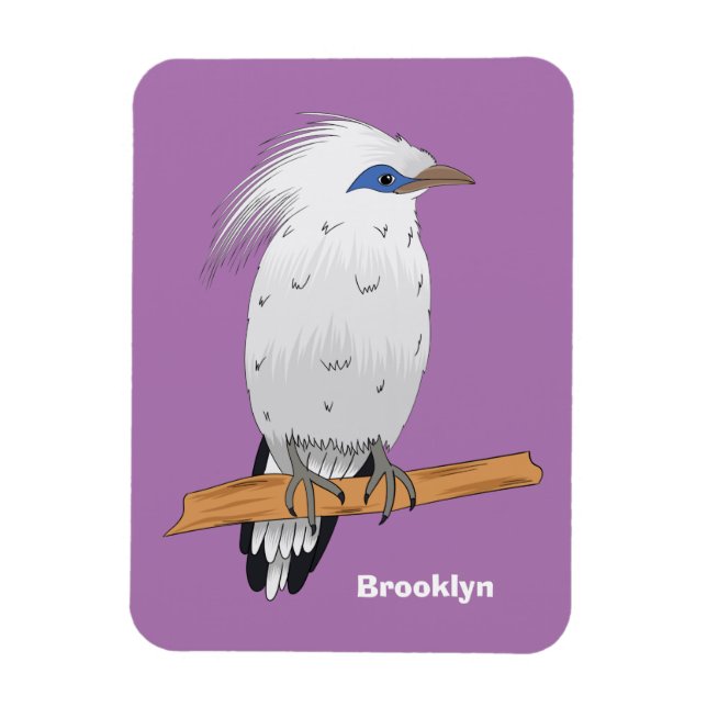 Bali Myna tropical exotic bird Magnet (Vertical)