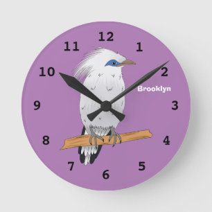 Bali Myna tropical exotic bird Round Clock