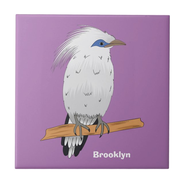 Bali Myna tropical exotic bird Tile (Front)