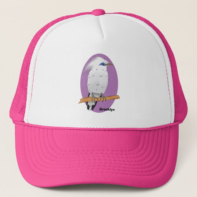 Bali Myna tropical exotic bird  Trucker Hat (Front)