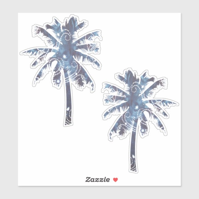 Bali Nights Batik Palm Trees Sticker (Sheet)