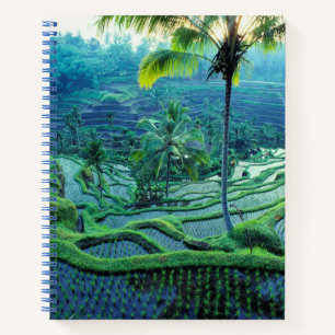 Bali Overview Of Rice Terraces Notebook