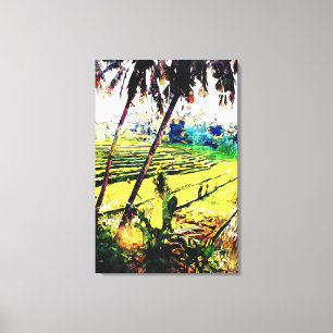 Bali painting wall art - balinese rice terraces