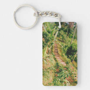 Bali rainforest Stairway Key Ring