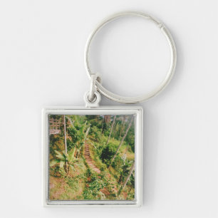 Bali rainforest Stairway Key Ring
