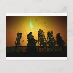 Bali shadow puppets postcard