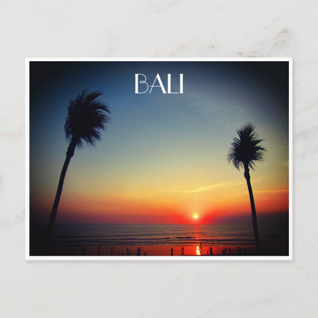 bali sunset palms postcard (Front)