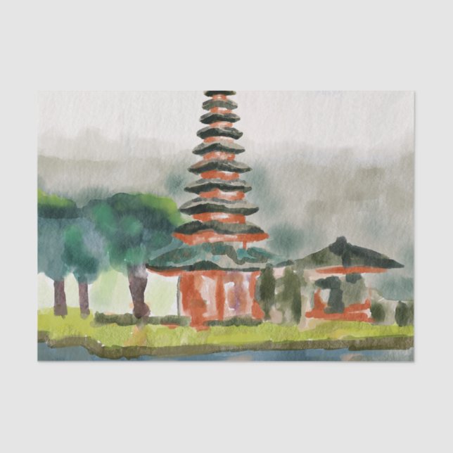 Bali Template Loose watercolor painting Tissue Paper (Front)