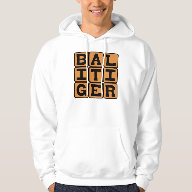 Bali Tiger, Ferocious Cat Hoodie (Front)