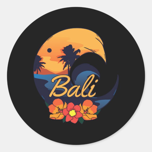 Bali Travel Classic Round Sticker (Front)