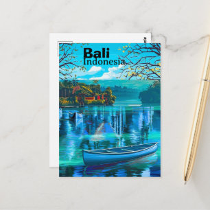 Bali Travel Postcard Art, Bali Skyline, Bali Indon