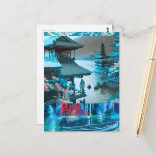 Bali Travel Postcard Art, Bali Skyline, Bali Indon