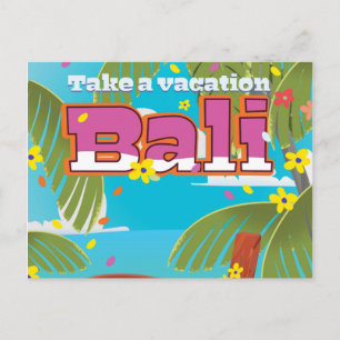 Bali Travel poster. Postcard