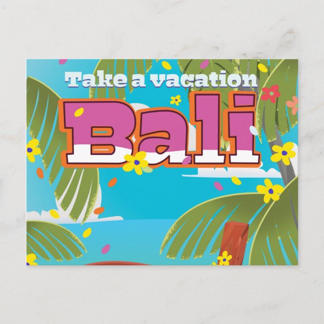 Bali Travel poster. Postcard (Front)