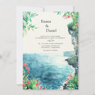 Bali Uluwatu Cliff Landscape Destination Wedding Invitation