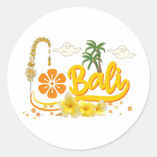 Bali Vacation Tropical Island Beach Matching Classic Round Sticker