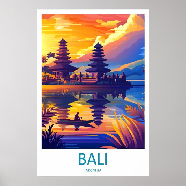 Bali Vintage Travel Poster Ski National Park (Front)