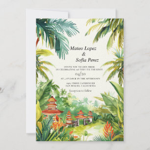 Bali Wedding Invite Tropical Landscape