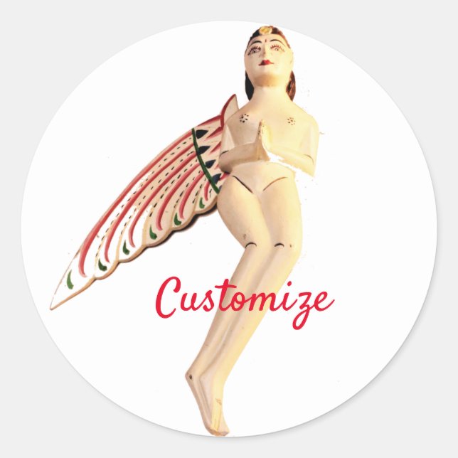 Bali Winged Goddess Thunder_Cove Classic Round Sticker (Front)