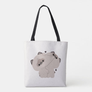 Balinese Cat Couple Tote Bag
