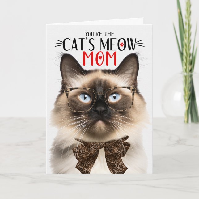 Balinese Cat for Pet Mum on Mother's Day Holiday Card (Front)
