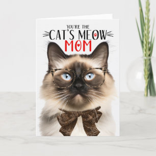 Balinese Cat for Pet Mum on Mother's Day Holiday Card