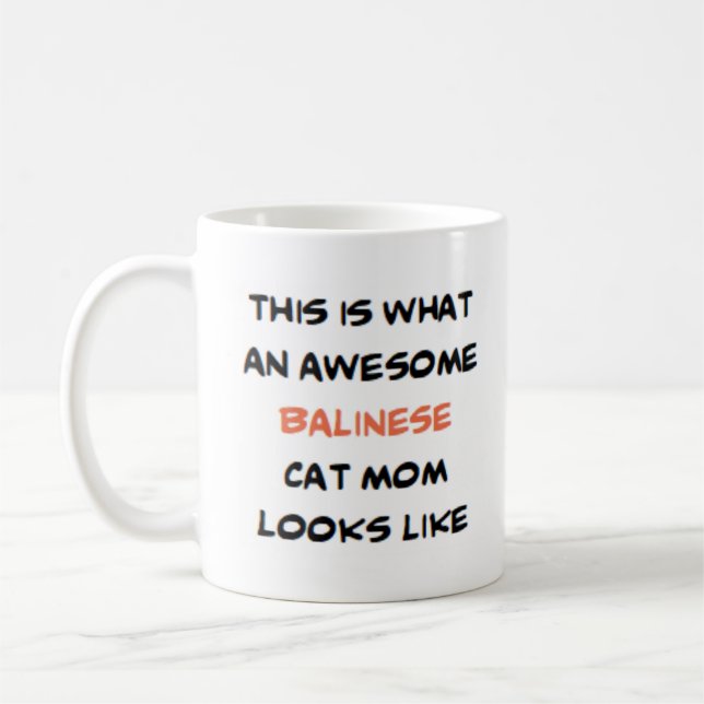 balinese cat mum, awesome coffee mug (Left)