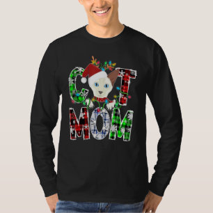 Balinese Cat Mum Lights Plaid Xmas Pajama Reindeer T-Shirt
