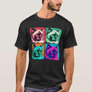 Balinese Cat Pop Illustration Colorful Animal  1 T-Shirt