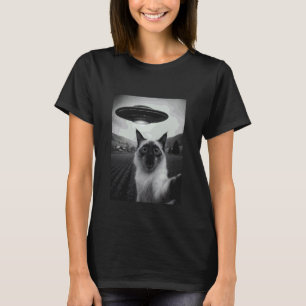 Balinese Cat Selfie Funny Alien Abduction Meme Art T-Shirt
