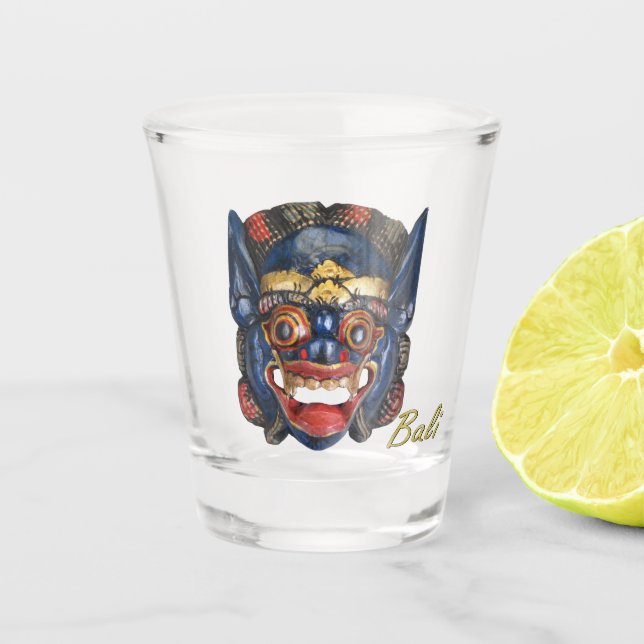 Balinese Ceremonial Mask 2 Shot Glass (Front)