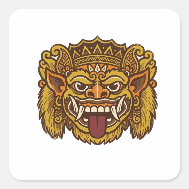 Balinese Cultural Barong  Square Sticker (Front)