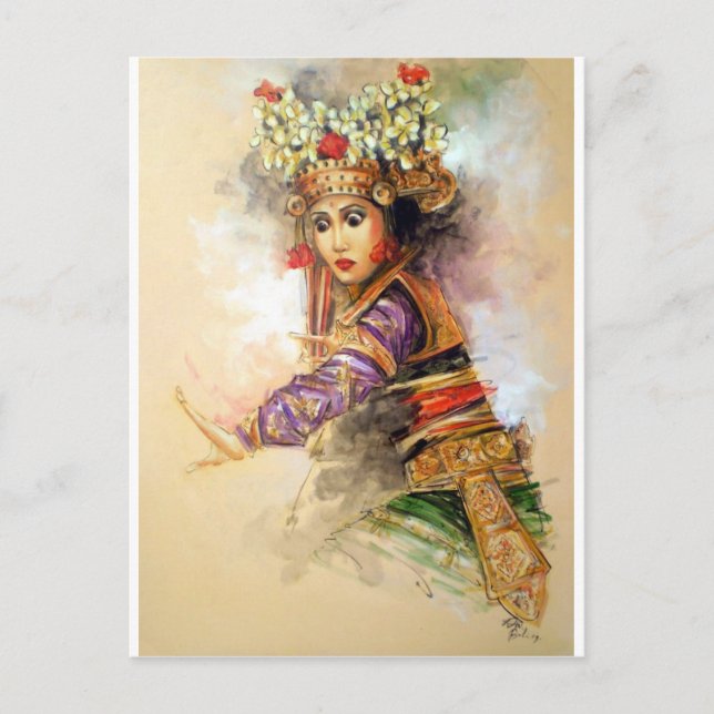 Balinese dancer postcard (Front)