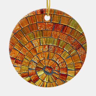 Balinese Glass Tile Art - Brown Ceramic Tree Decoration