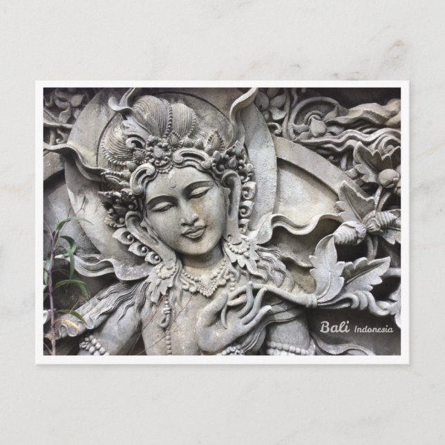 Balinese Goddess Stone Carving Postcard  (Front)