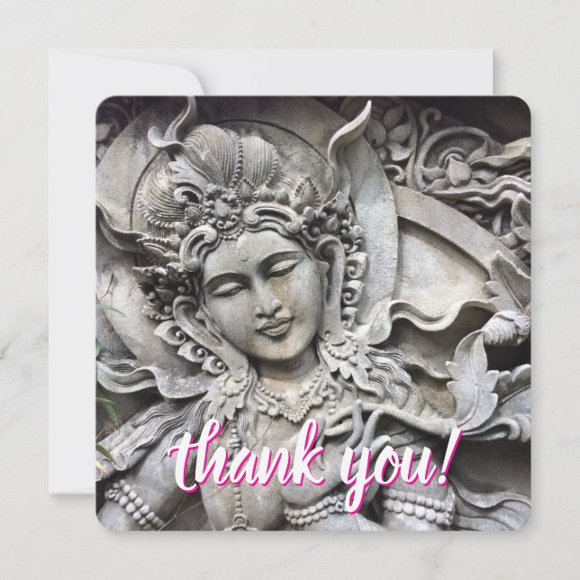 Balinese Goddess Stone Carving - Thank you card (Front)