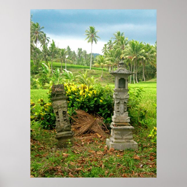 Balinese Rice Field Shrines Poster (Front)