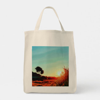 Balinese Sunset Coastal Pandan Tree Tropical Tote Bag