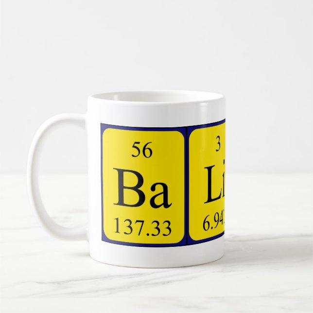 Bálint periodic table name mug (Left)