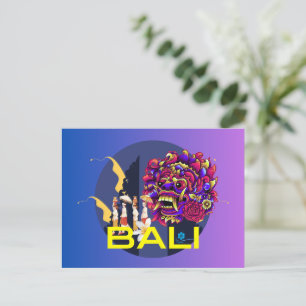 "Bali's Enchanting Barong: A Captivating Postcard" Postcard