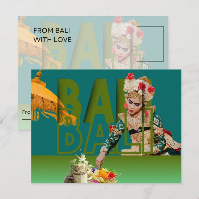 Bali's Grace: A Dancer's Elegance Holiday Postcard (Front/Back)