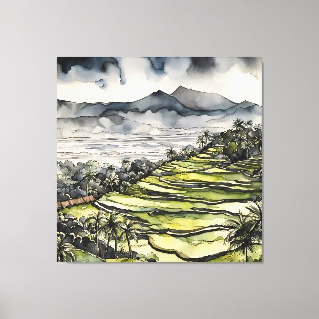 Bali's Paddy Symphony Canvas Print (Front)