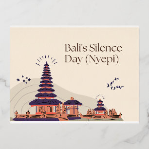 Bali's Silence Day Foil Holiday Postcard