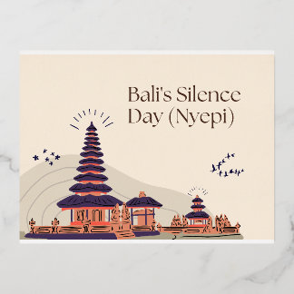 Bali's Silence Day Foil Holiday Postcard