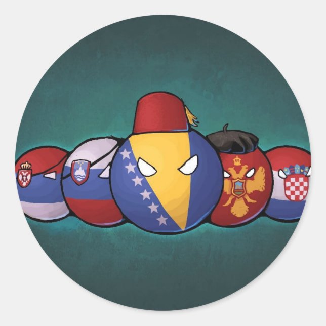 Balkan Countryballs Classic Round Sticker (Front)