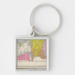 Balkan Peninsula and Constantinople Map Key Ring