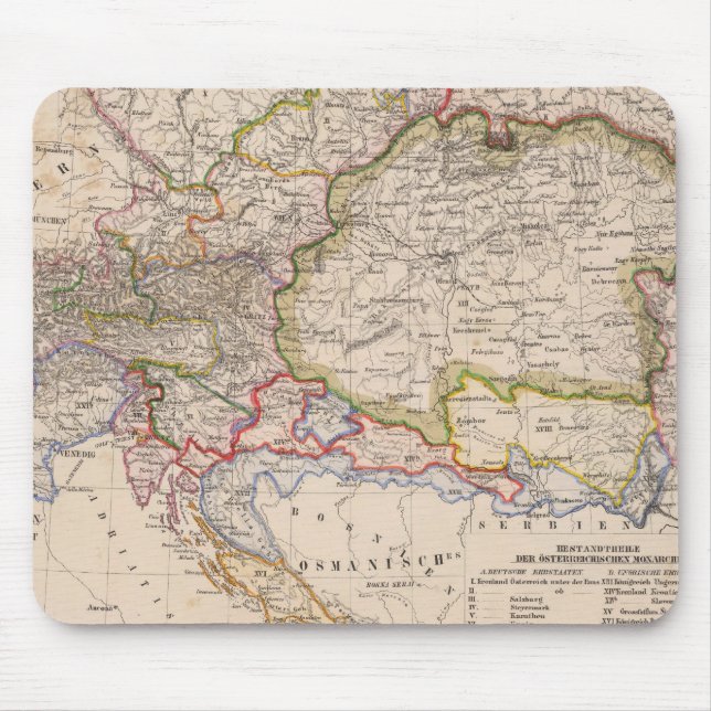 Balkan Peninsula, Austria, Hungary Mouse Mat (Front)