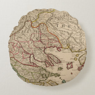 Balkan Peninsula, Greece, Macedonia 3 Round Cushion